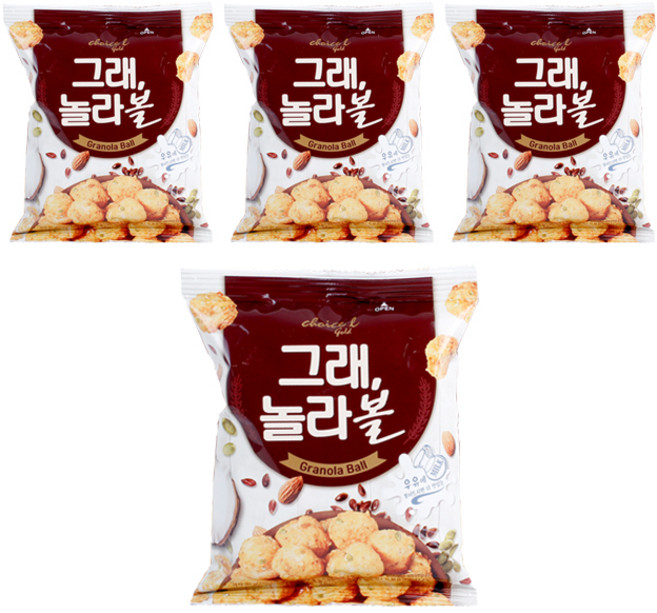 롯데제과 그래놀라볼, 70g, 4개