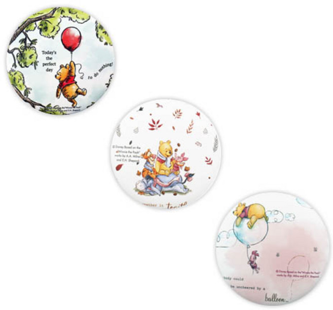 디즈니 버튼거울 시즌2 3종세트, 푸클래식, 1개