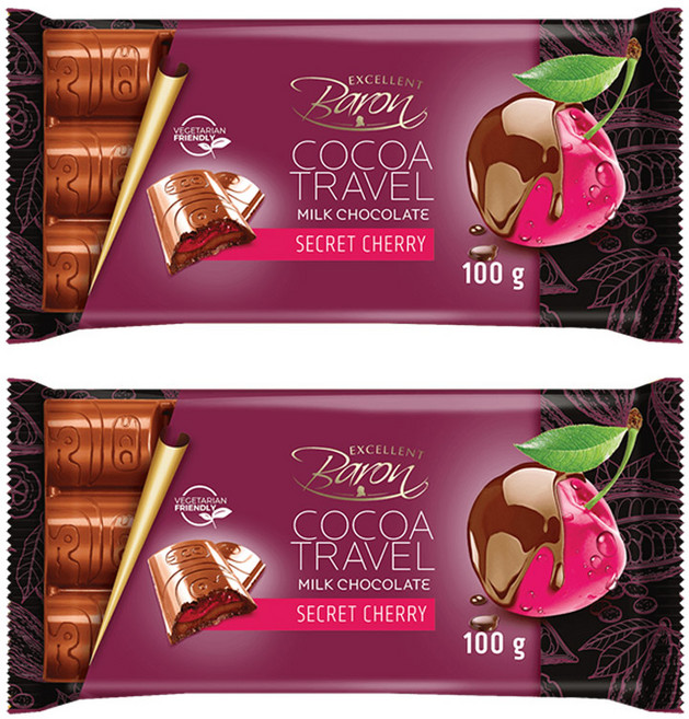 바론초콜릿 체리 필링 초콜릿, 100g, 2개