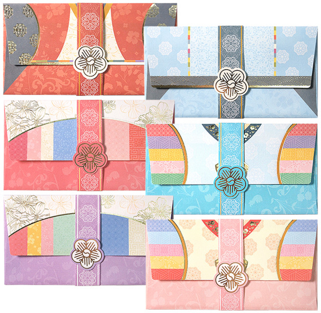 전통문양 선물봉투, 랜덤 발송, 6개입