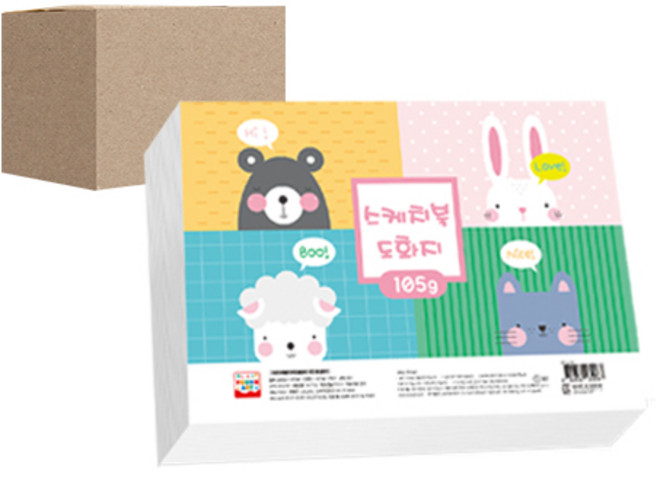 영아트 스케치북 도화지 8절 105g, 750매