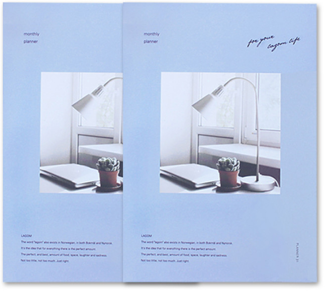 대시앤도트 라곰 한달 스터디플래너 PVC커버 포함 2p, 블루레이지