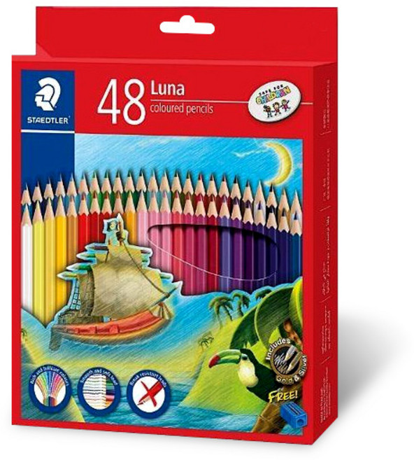 스테들러 루나색연필 지함 + 연필깎이 세트, 48색, 1개