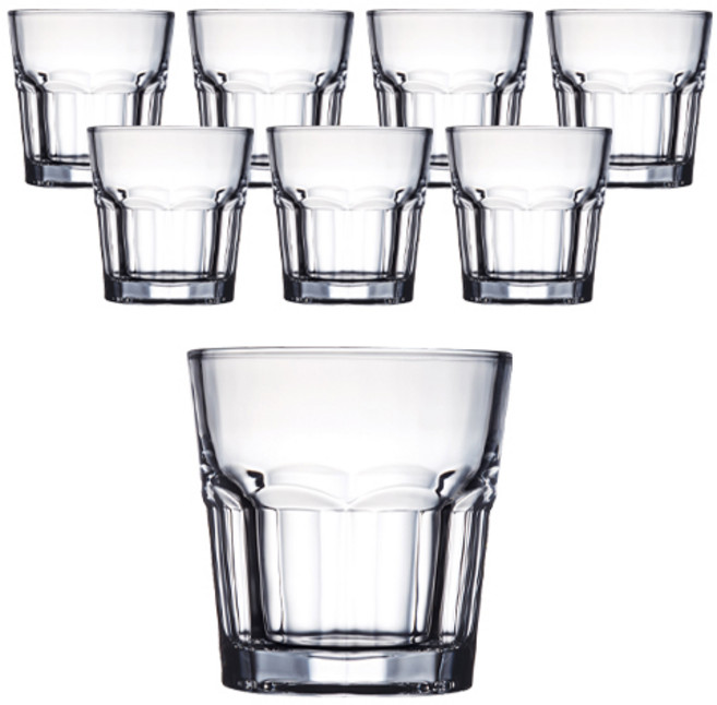 아트웨어 퓨어글라스 언더락 유리컵 240ml, 8개입
