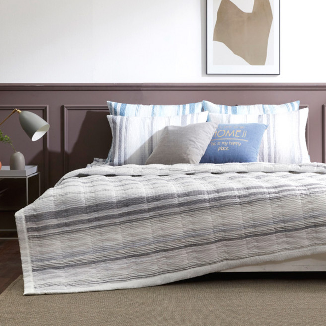 바니루이스 스틸 시어서커 리플 누비이불, 그레이