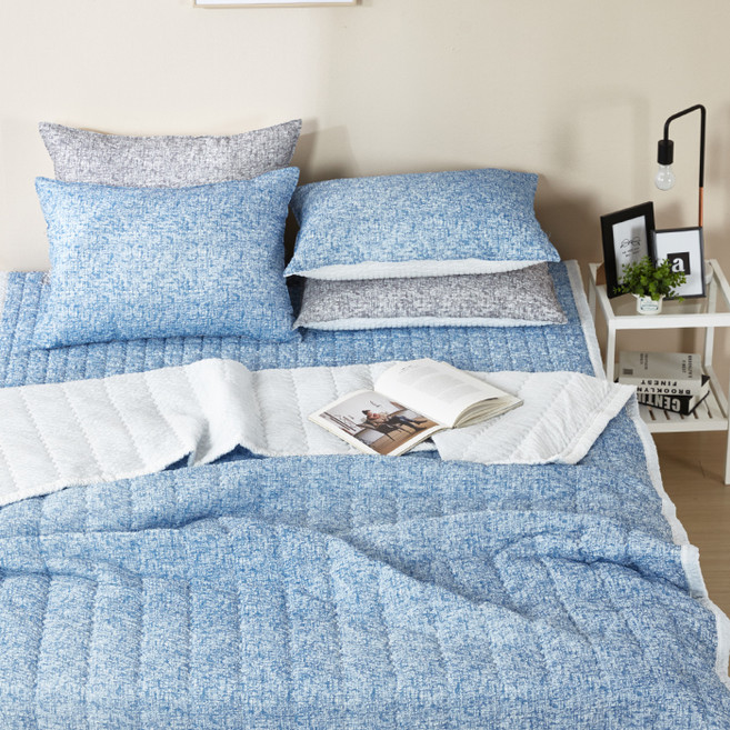 보드래 미스트 시어서커 리플 여름누빔이불, 블루