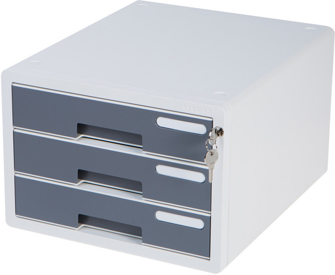 시스맥스 시스템 컬러 서류함, GRAY, 3단