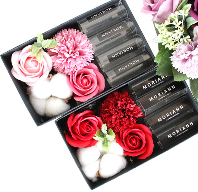 모리앤 비누꽃 쁘띠 카네이션 미니 용돈박스 2종, 핑크, 레드, 1개