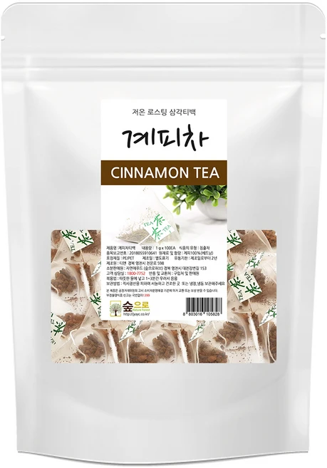 숲으로허브 계피차 삼각티백, 1g, 100개입, 1개 - 쿠팡
