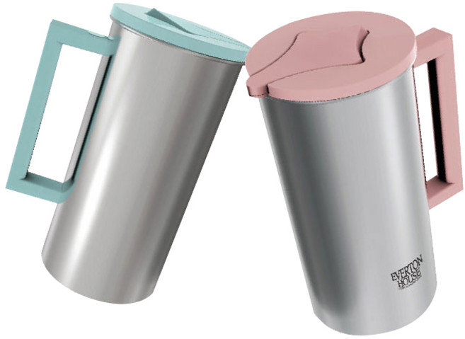 에버튼하우스 스텐인레스 별 물병 커플 2종 세트, PINK + MINT, 1.6L, 1개