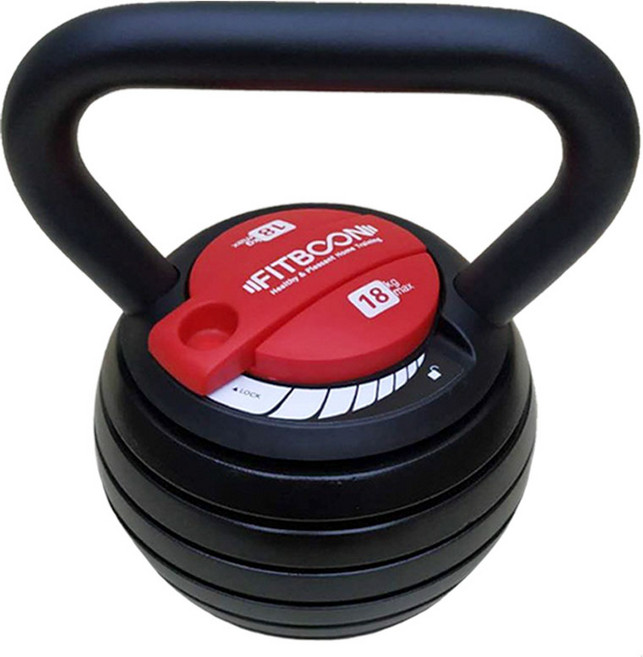 핏분 무게조절 케틀벨 18kg + 원판 6p, 블랙, 1세트