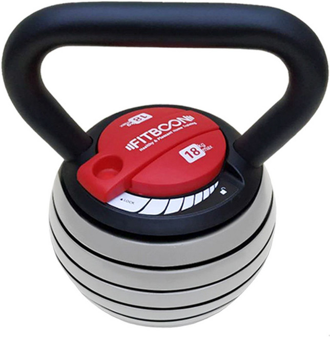 핏분 무게조절 케틀벨 18kg + 원판 6p, 화이트, 1세트