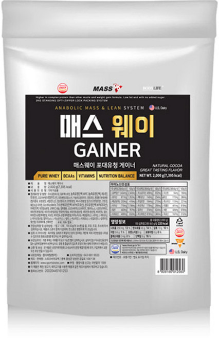 매스96 매스웨이 게이너 단백질보충제 초코맛, 2000g, 1개