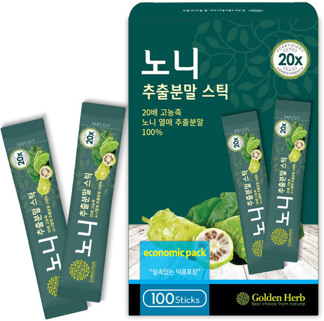 골든허브 20배 농축 노니 추출분말 스틱, 100개, 1g