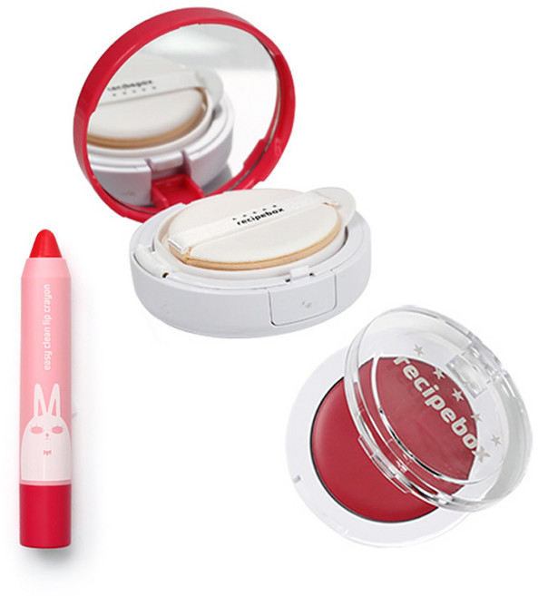 레시피박스 어린이 보타니컬 메이크업 세트, 립클레용 15g + 블러셔 3g + 썬쿠션 15g, 1세트