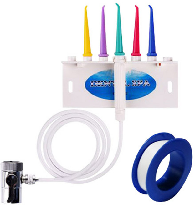 수도직결식 브론즈 구강세정기 + 테프론 테이프, 화이트거치대