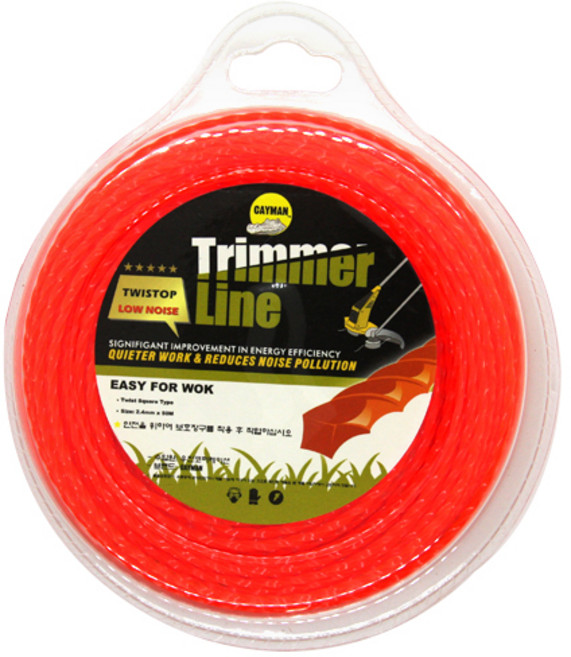 카이만 예초기 나일론 줄 사각 꽈배기 2.4mm x 50m 예초기, 1개