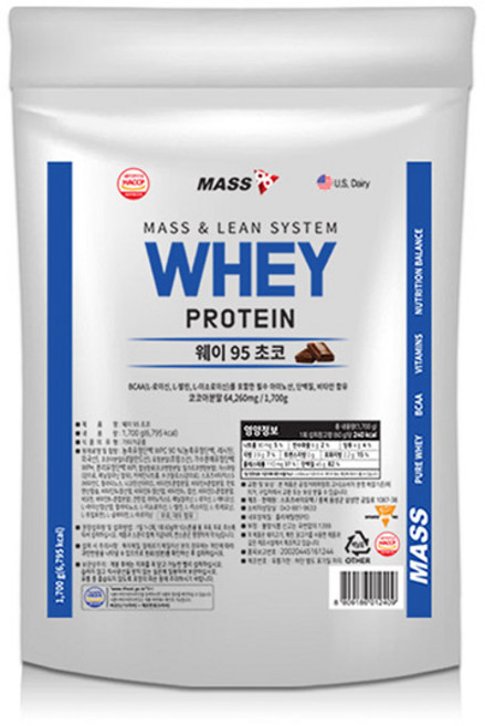 매스96 웨이95 단백질보충제 초코맛, 1700g, 1개