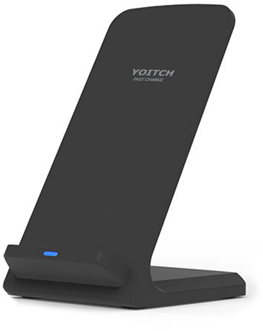 요이치 비너스 스탠드형 고속 무선충전기, 블랙, 1개