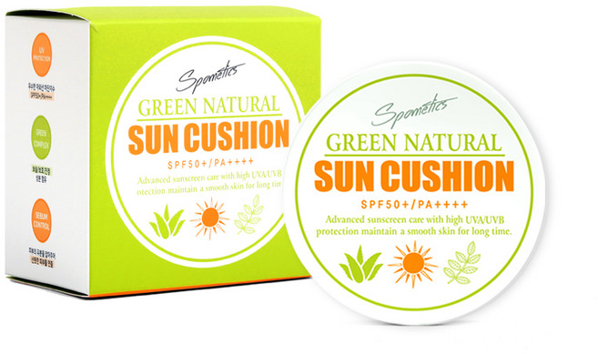 스포메틱스 그린 네츄럴 선 쿠션 SPF50+ PA++++ 본품 15g + 리필 15g, 1개, 30g