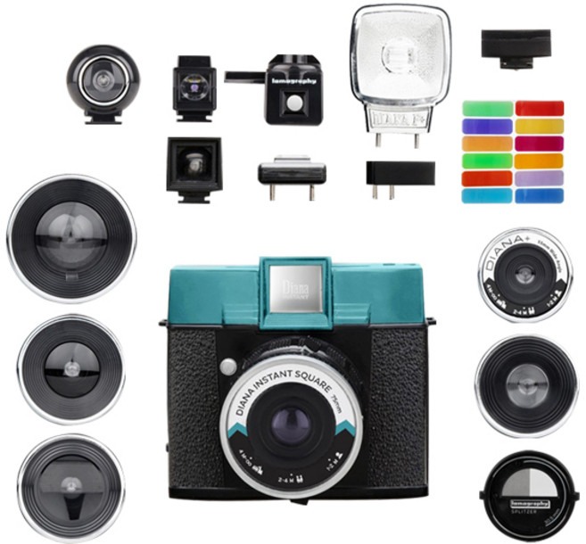 로모그래피 다이아나 인스턴트 스퀘어 즉석카메라 디럭스 킷, 1개