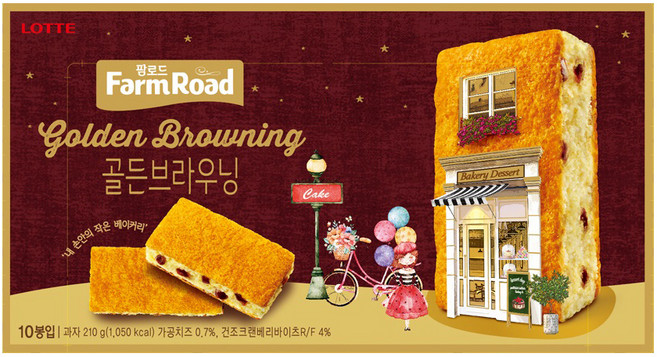 팜로드 골든브라우닝 과자케이크 10p, 210g, 1개