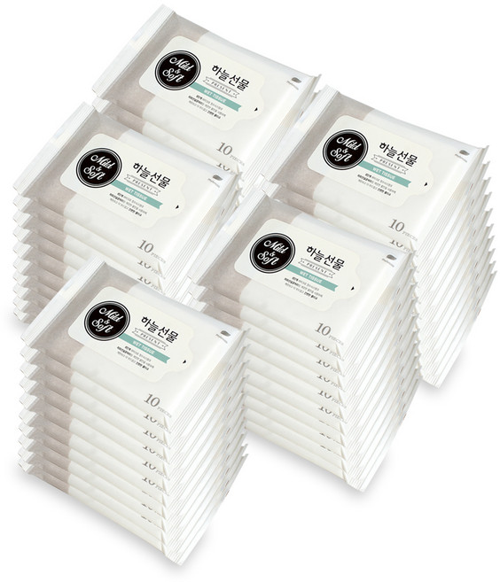 하늘선물 물티슈 휴대형, 50개, 10개입