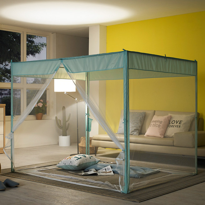 알뜨리 투인원 사각 모기장 세트, 민트