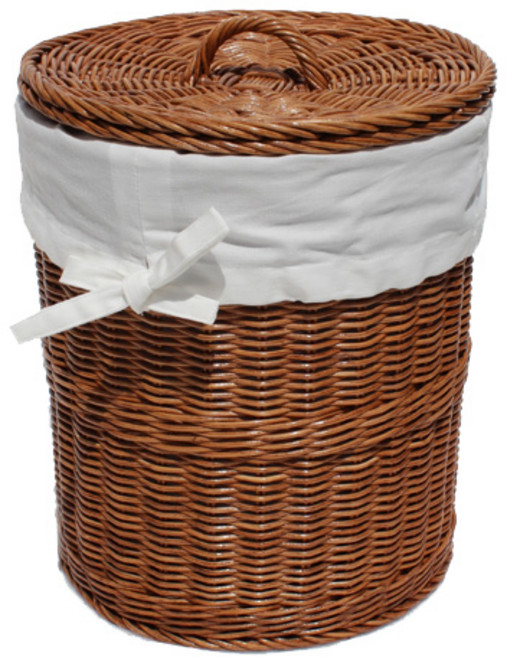 3사이즈 원형 뚜껑 바구니, 혼합 색상, 1개