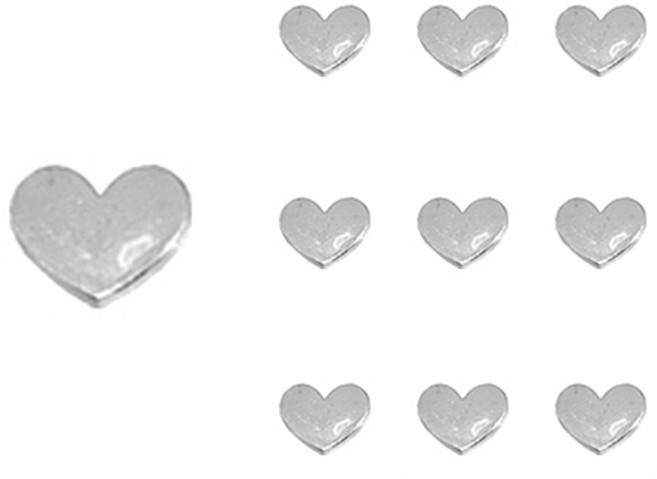 쁘띠팬시 입체문자 스티커 30 x 30 mm, 은색 특수하트, 10개