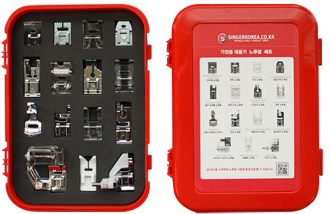 싱거 가정용 미싱 노루발 15종 세트, 1세트