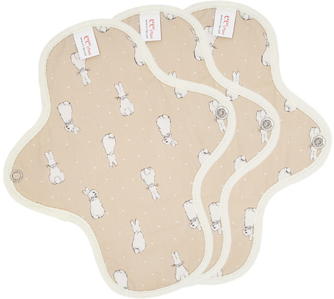 이채 유기농 베이지버니 일체형 면생리대 팬티라이너, 1개입, 3개