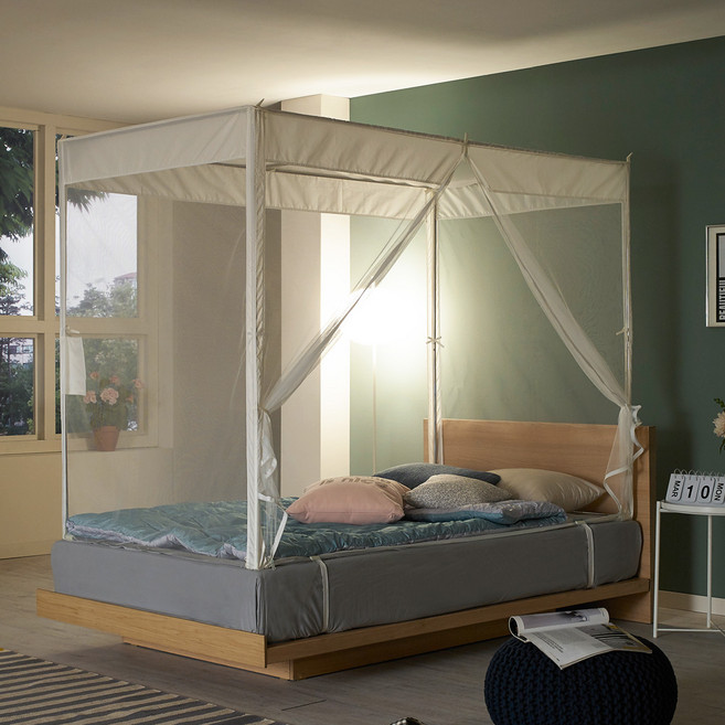 알뜨리 투인원 사각 모기장 세트, 크림