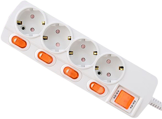 카닉스 타노스 개별스위치 과부하차단 멀티탭 16A 4구 EW-MSS-16A4, 5m, 1개