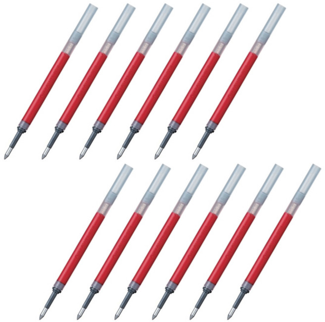 펜텔 중성펜 에너겔퍼머넌트 리필 LRP5-B 0.5mm, 레드, 12개입