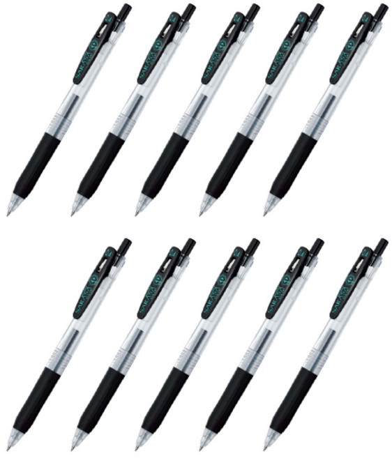 사라사 클립 중성펜 JJS15 0.4mm, 블랙, 10개