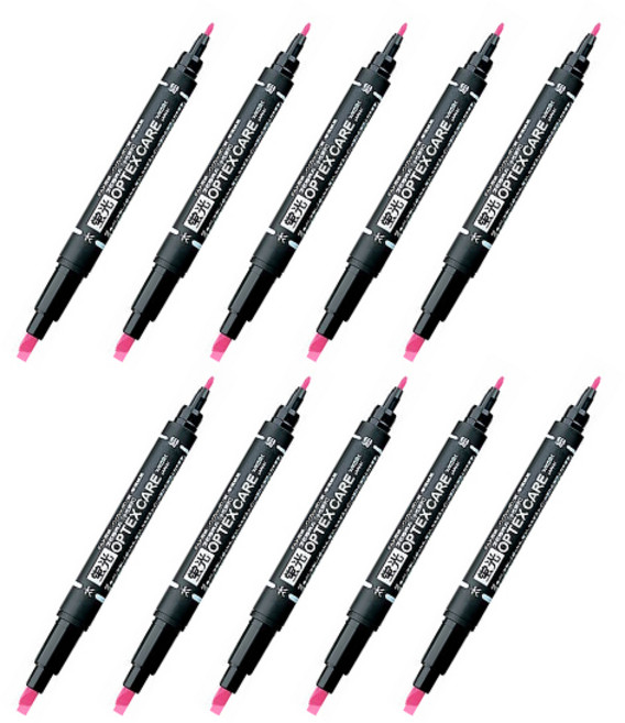 제브라 옵텍스 케어 형광펜, 핑크, 10개