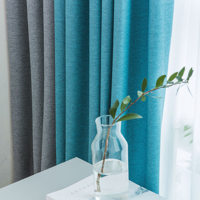 홈인홈 모노린넨암막 투톤 거실커튼세트