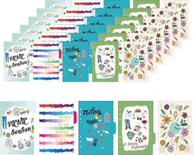 빅드림 꾸꾸까까 다이어리표지 피크닉시즌 5종 x 10p, 1세트