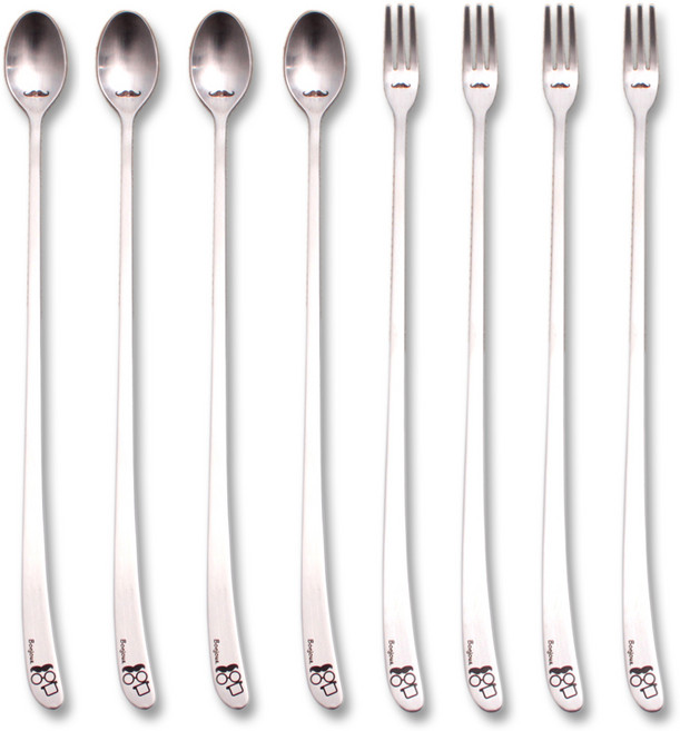 라온누리 봉쥬키친 티스푼 세트, 1세트, 롱스푼 4p + 롱포크 4p