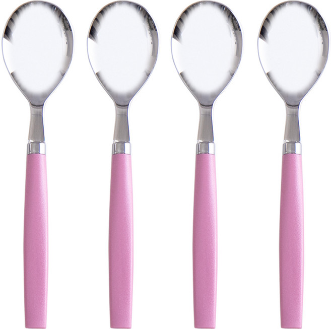 라온누리 퍼펙트그립 아동 스푼, 핑크, 4개입