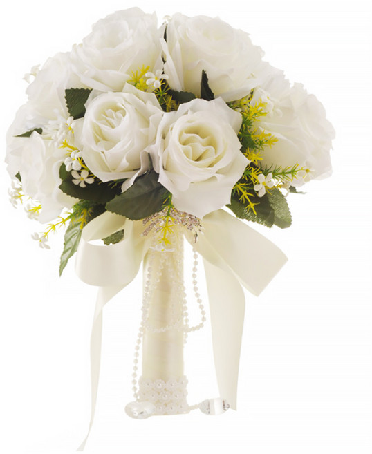 I Love Home 人造花高級絲綢婚禮捧花, 混合顏色, 1個