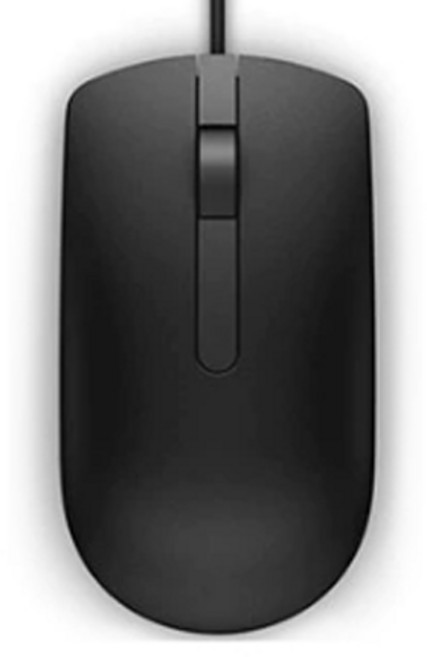 델 유선 옵티컬 마우스 USB, MS116t1, Black