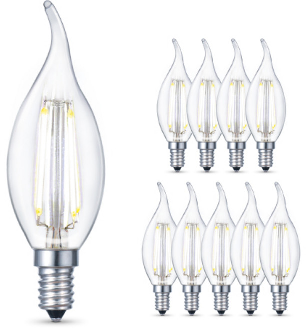 cityo LED燭台燈泡 E14 3W, 白光, 10入