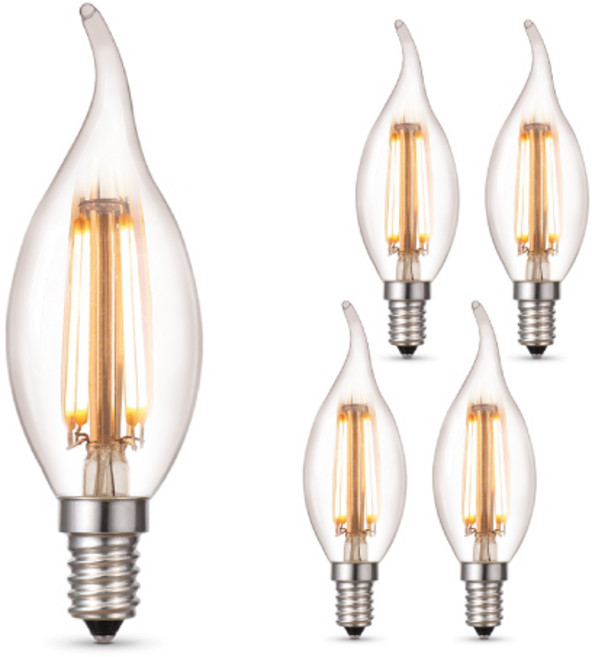 씨티오 LED 프레임촛대구 14베이스 3W, 전구색, 5개