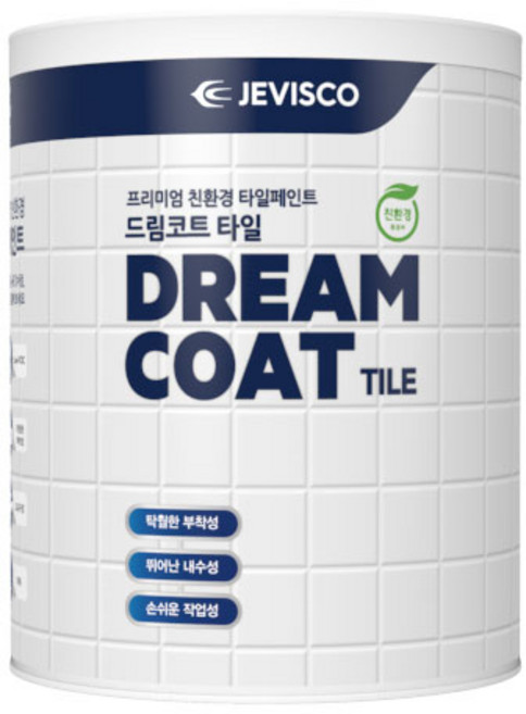 제비스코 드림코트 타일 페인트, 화이트, 900ml, 1개