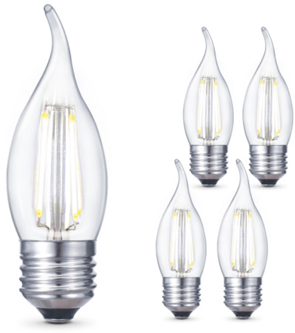cityo LED燭台燈泡 E26 3W, 白光, 5入