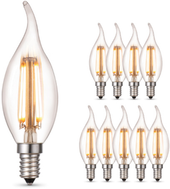 씨티오 LED 프레임촛대구 14베이스 3W, 전구색, 10개