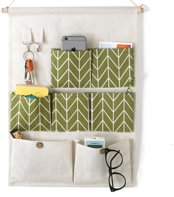 이지웜 크리에이티브 벽걸이 수납포켓, 그린