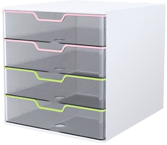 카파맥스 데코 투명 서류함, 혼합 색상, 4단